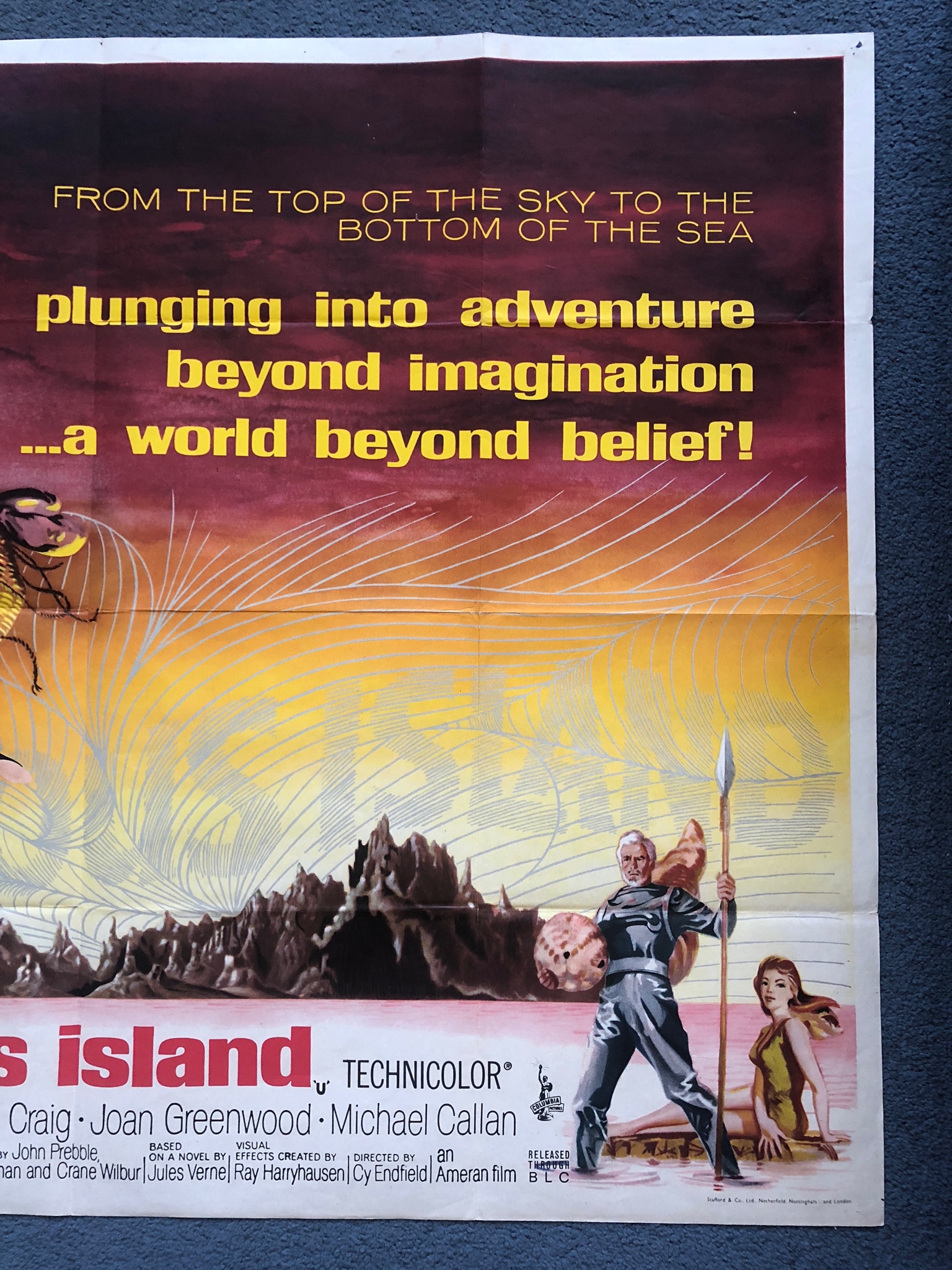 MYSTERIOUS ISLAND (1961) - UK Quad Film Poster - RAY HARRYHAUSEN - Awesome sci-fi fantasy - Image 2 of 4