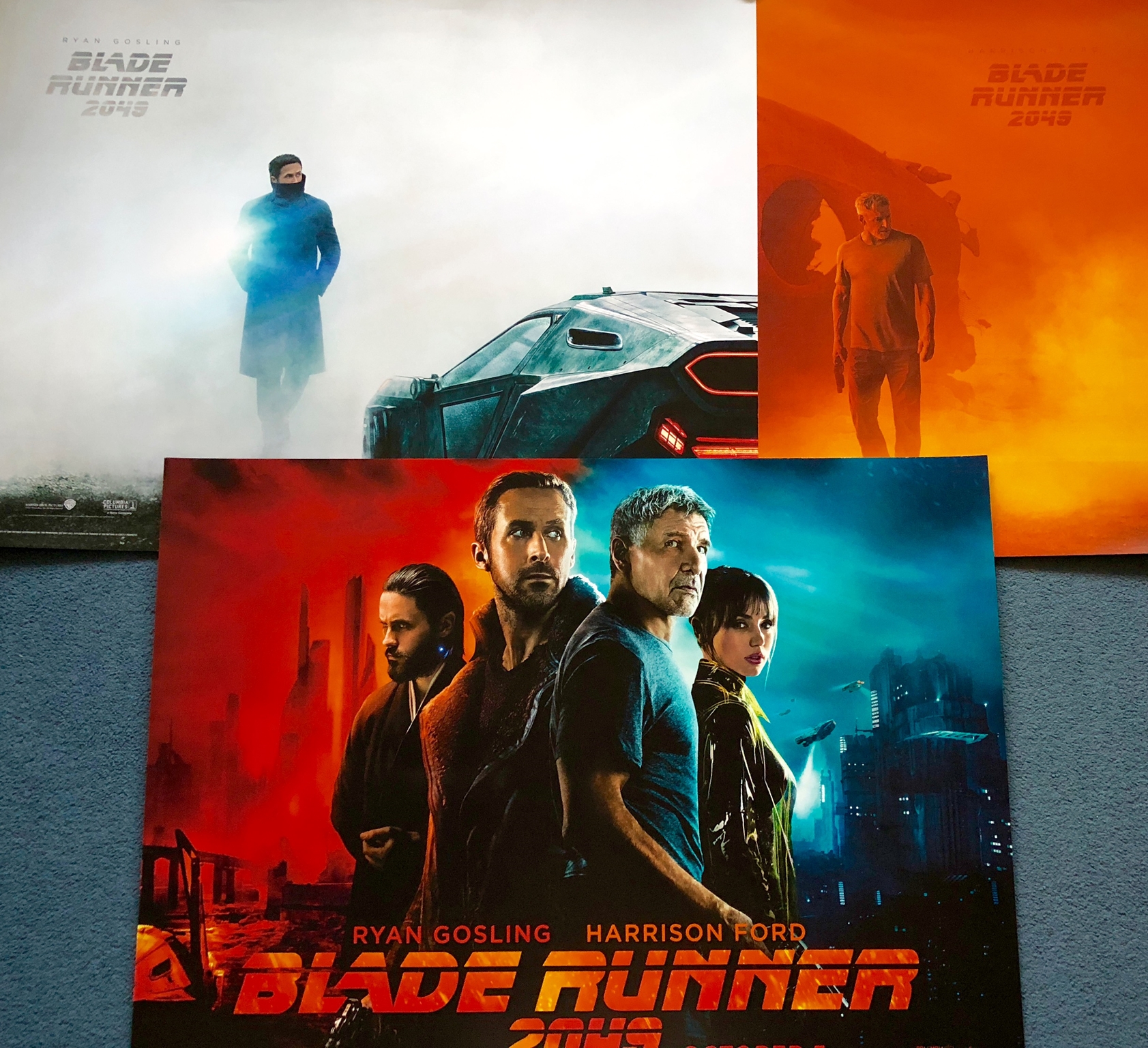 BLADE RUNNER 2049 (2017) - Lot x 3 - 3 x British UK Quad Film Posters - Advance 'Harrison Ford'