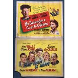 MR.BELVEDERE GOES TO COLLEGE (1949) & THIS MAN IS MINE (1946) - UK/British Half Sheet Movie Poster -