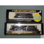 N GAUGE - PAIR OF BRITISH OUTLINE STEAM LOCOMOTIVES by GRAHAM FARISH both in BR BLACK LIVERY - G/