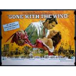 GONE WITH THE WIND (1970's Release) - UK Quad Film Poster - Howard Terpning artwork - 30" x 40" (