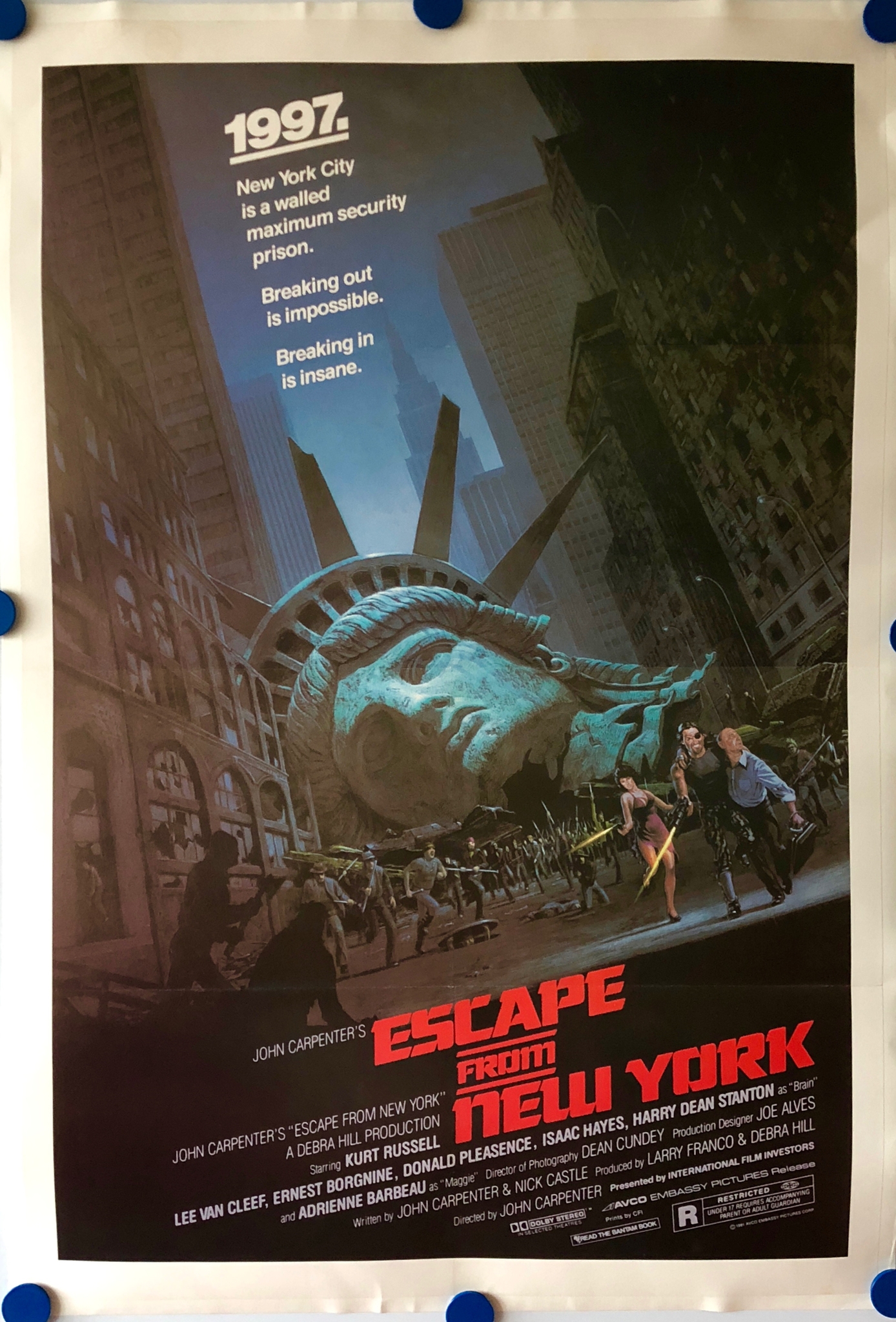 ESCAPE FROM NEW YORK (1981) - US One Sheet Movie Poster (Studio Style) - JOHN CARPENTER - Barry E.