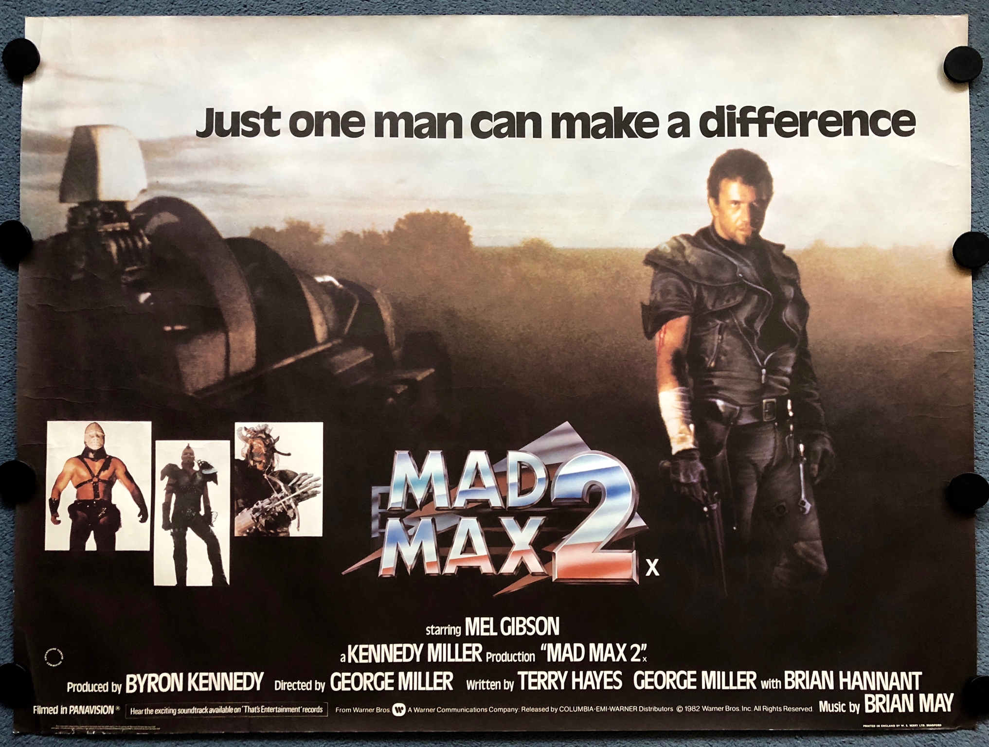 MAD MAX 2 (1982) - British UK Quad Film Poster - The 'Road Warrior' returns - MEL GIBSON - GEORGE