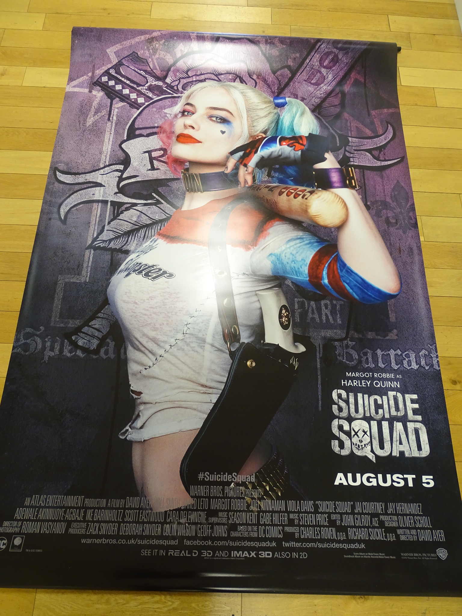 Lot x 3 Vinyl Banners: SUICIDE Squad Film Poster (2016) - Character Artwork (Deadshot/Joker/Harley - Image 3 of 3