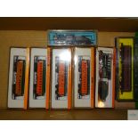 N GAUGE - GROUP OF US OUTLINE ROLLING STOCK - to include 2 STEAM LOCOMOTIVES AND PASSENGER CARS by