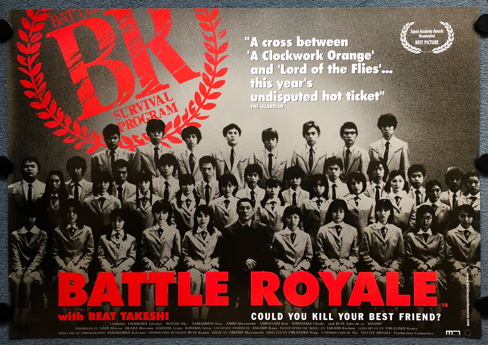 BATTLE ROYALE (2001) - First Release - UK Quad Film Poster (28" x 40" - 71 x 101.5 cm) - printed