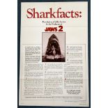 JAWS 2 (1978) - US one sheet 'SHARKFACTS' Style film poster - 27" x 41" (68.5 x 104 cm) - Folded (as