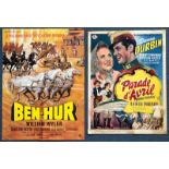 LOT OF 2 BELGIAN AFFICHE - SPRING PARADE (1940) and BEN HUR (1959) - Good/Very Good - Folded as