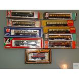 N GAUGE - GROUP OF BRITISH OUTLINE PASSENGER COACHES by LIMA and MINITRIX together with a OO Gauge