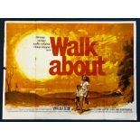 WALKABOUT (1971) - British UK Quad Film Poster - Tom Chantrell artwork - A merciless sun beats