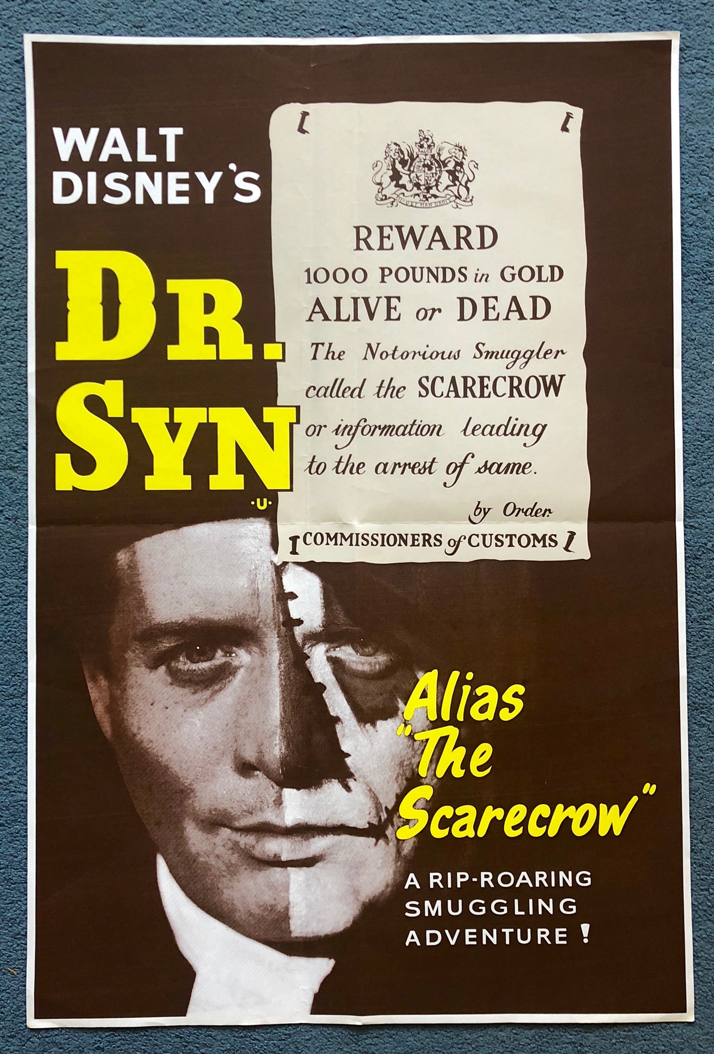 DR. SYN (1963) - British Double Crown - 20" x 30" (51 x 76 cm) - Folded (as issued) - Near Mint