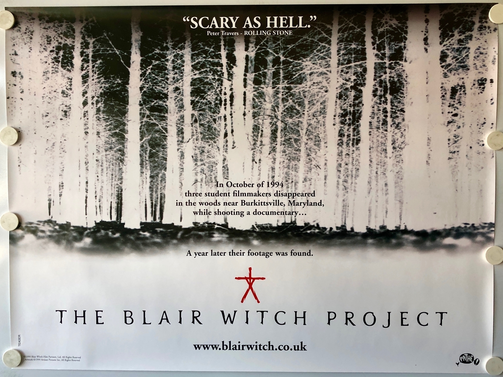 BLAIR WITCH PROJECT (1999/2000) Lot x 3 - UK Quad Film Posters - Advance Teaser & Main Design & - Image 2 of 3