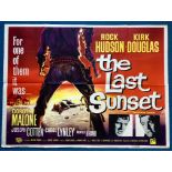 THE LAST SUNSET (1961) - British UK Quad Film Poster - KIRK DOUGLAS - ROCK HUDSON - Incredible
