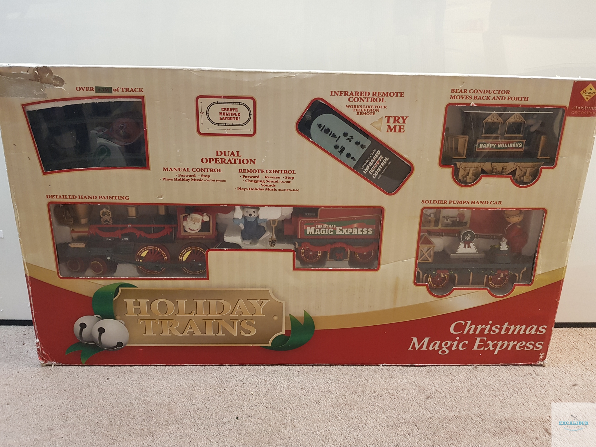 CHRISTMAS MAGIC EXPRESS PLASTIC REMOTE CONTROL TRAIN SET - VG in F/G box