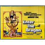 ENTER THE DRAGON (1973) UK Quad Film Poster - 30" x 40" (76 x 101.5 cm) - BRUCE LEE - Bob Peak