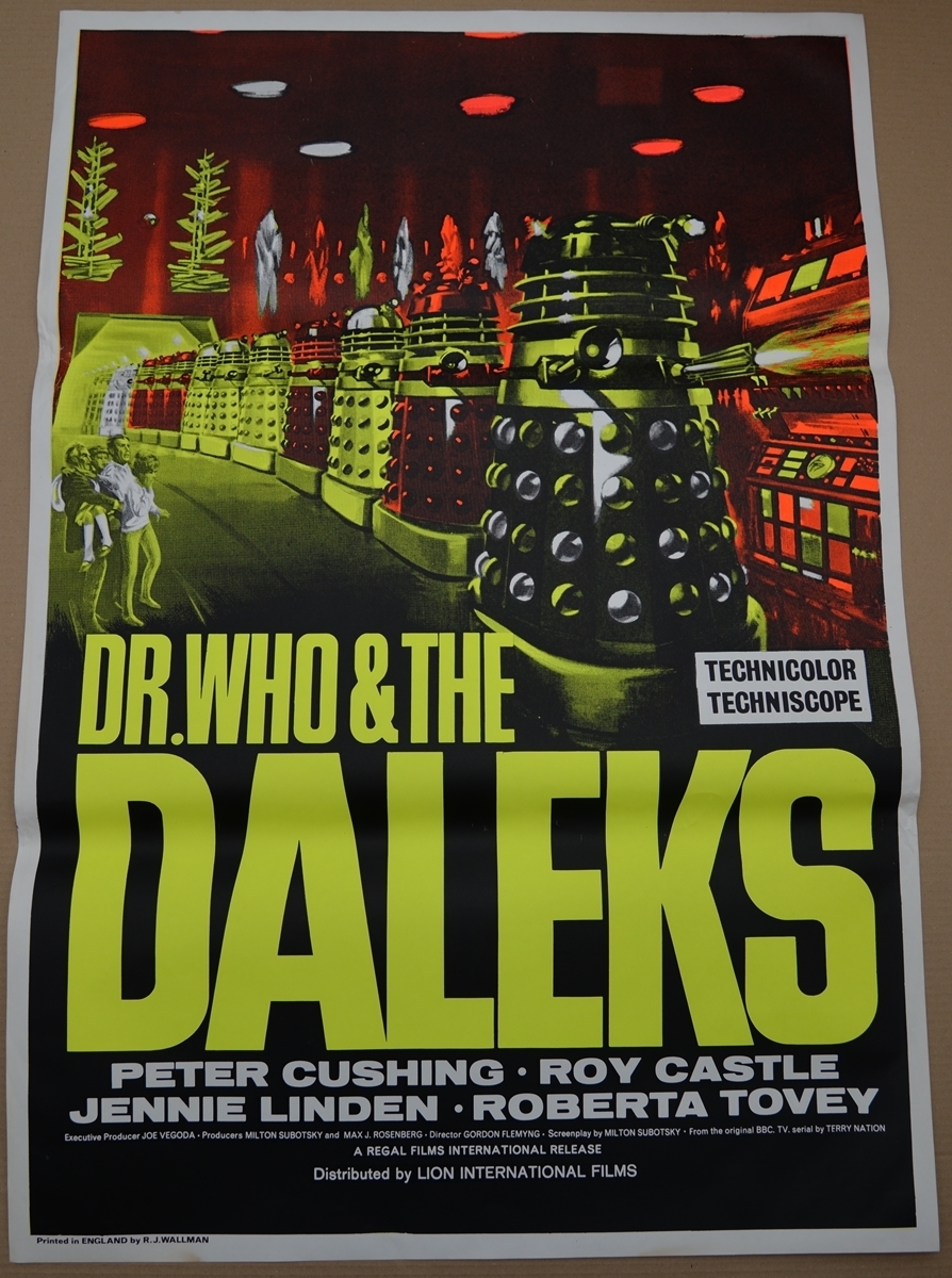 DR WHO AND THE DALEKS - (1965) - re-release - UK One Sheet Film Poster (27” x 40” – 68.5 x 101.5 cm)