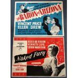 UK Quad Film Poster Lot x 2 - NAKED FURY (1959) & THE BARON OF ARIZONA (1950) - UK Quad Film Posters