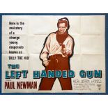 THE LEFT HANDED GUN (1958) - British UK Quad Film Poster - PAUL NEWMAN staraas notorious outlaw '