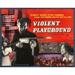 VIOLENT PLAYGROUND (1958) - British UK Half Sheet Movie Poster - Rare format - First Release - Cliff