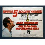 ONE FLEW OVER THE CUCKOO'S NEST (1975) - UK Quad Film Poster - JACK NICHOLSON - 30" x 40" (76 x