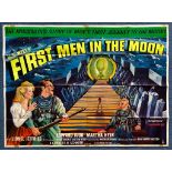 FIRST MEN IN THE MOON (1964) - UK Quad Film Poster - Fantasy Artwork for this Ray Harryhausen &