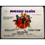 MODESTY BLAISE (1966) - UK Quad Film Poster - Bob Peak artwork of MONICA VITTI - Folded (as