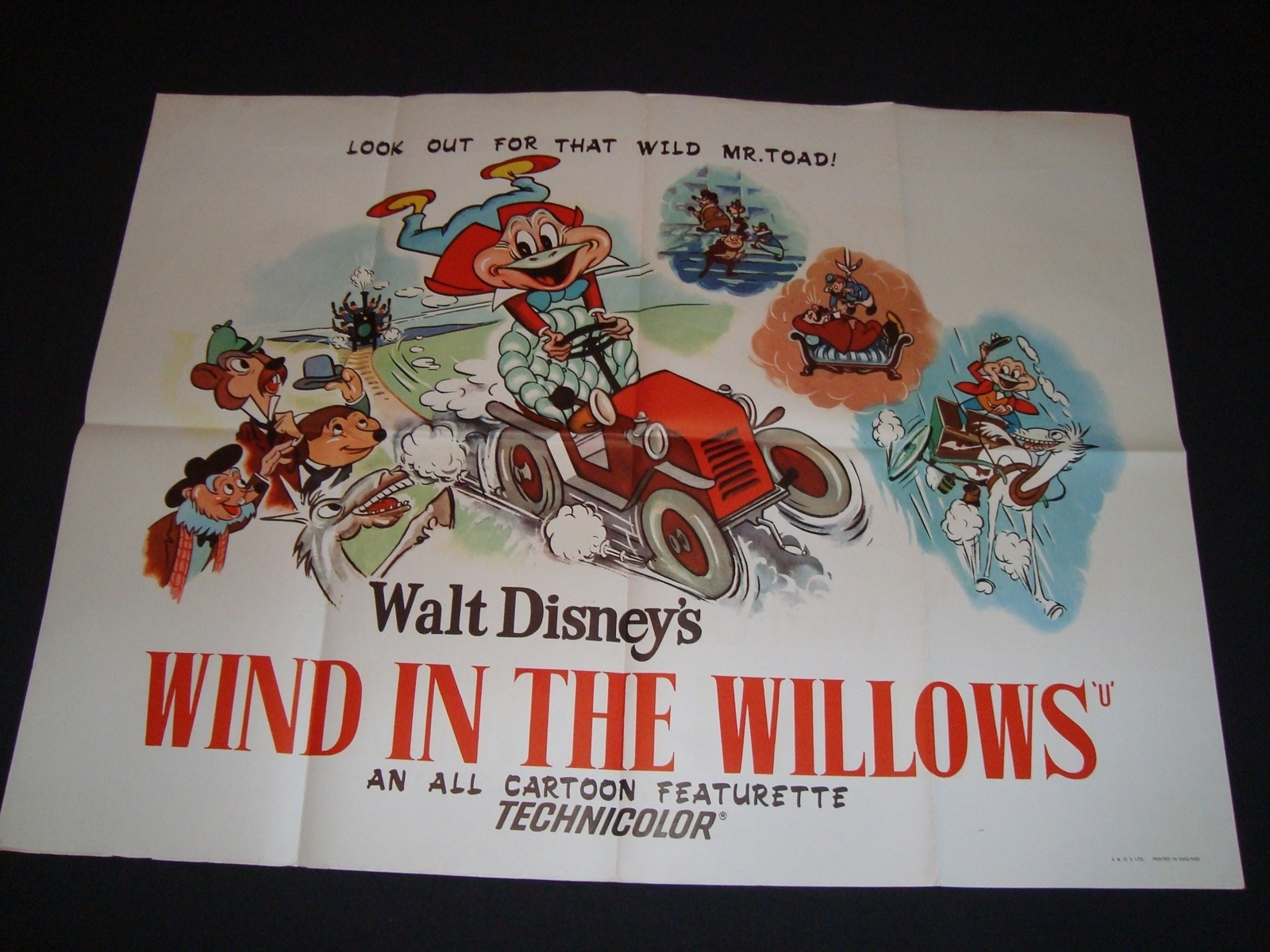 WIND IN THE WILLOWS (1949)Re-Release UK Quad. (30" x 40" - 76 x 101.5 cm) - Very Fine plus -