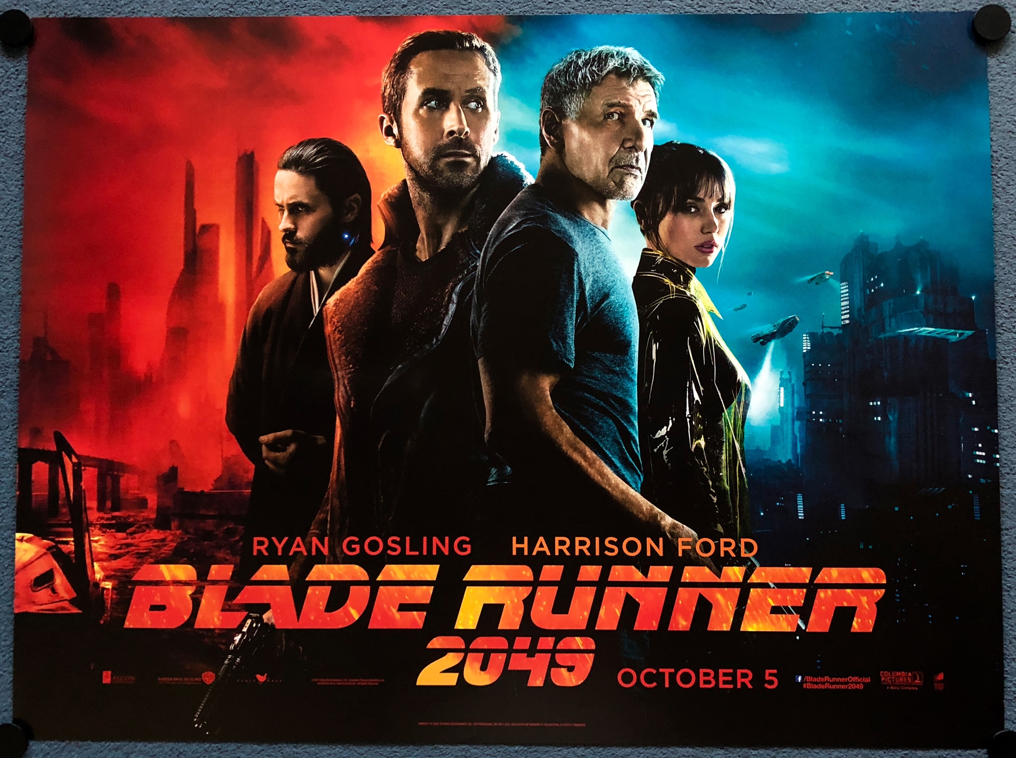 BLADE RUNNER 2049 (2017) - Lot x 3 - 3 x British UK Quad Film Posters - Advance 'Harrison Ford' - Image 4 of 4