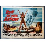 RUN OF THE ARROW (1957) - British UK Quad Film Poster - First Release - Stunning colours & western