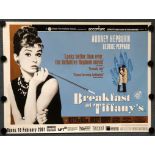 BREAKFAST AT TIFFANY'S (2001 BFI release) - UK Quad Film Poster - AUDREY HEPBURN in her signature