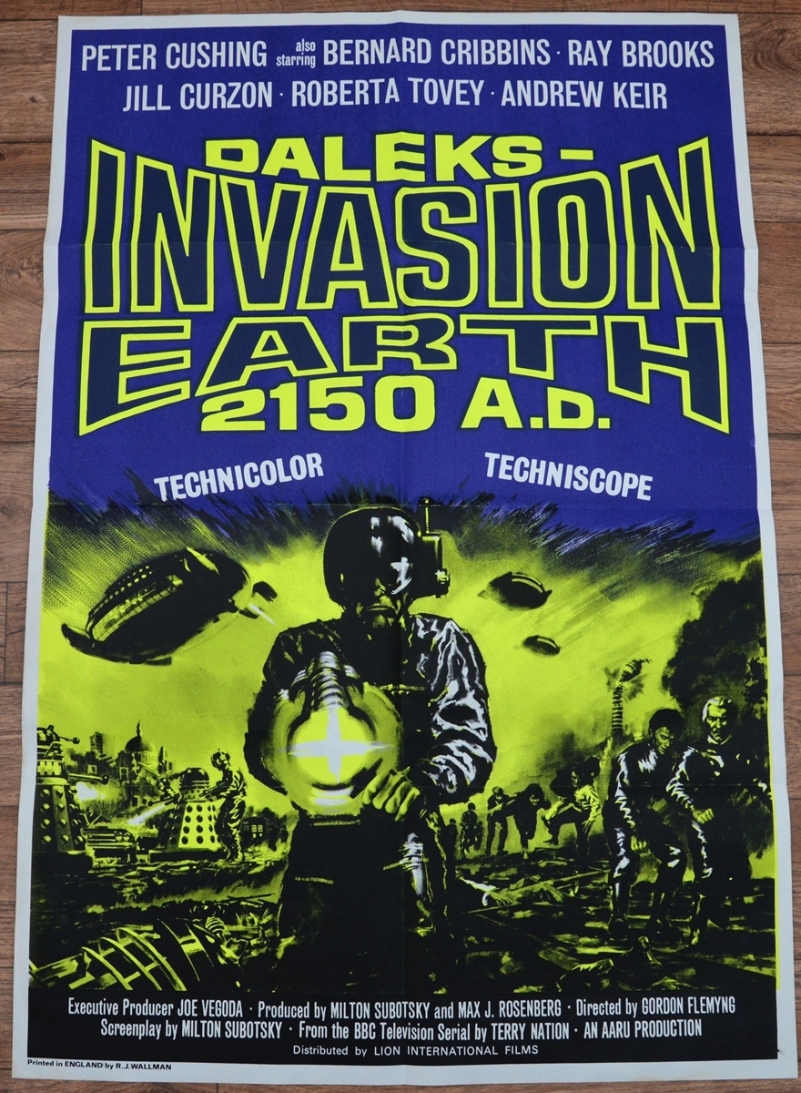 DALEKS: INVASION EARTH 2150 AD(1966) re-release - UK One Sheet Film Poster (27” x 40” – 68.5 x 101.5