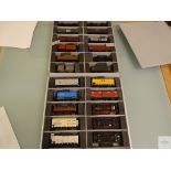 HO GAUGE - GROUP OF EUROPEAN OUTLINE WAGONS by various manufacturers presented in a fitted aluminium