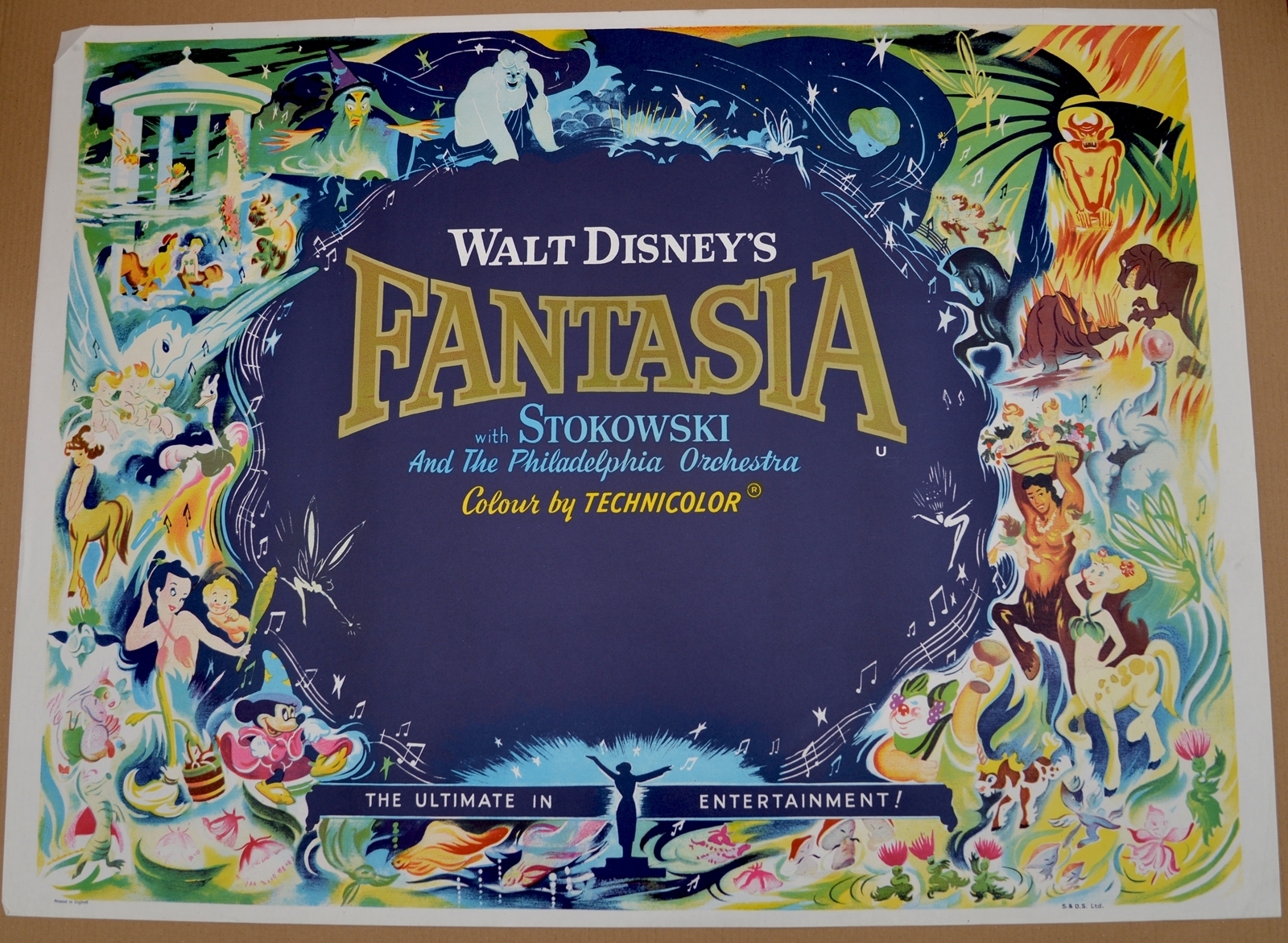 FANTASIA (1968 Release) - UK Quad Film Poster - 30" x 40" (76 x 101.5 cm) - Folded (as issued) -
