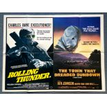 ROLLING THUNDER / THE TOWN THAT DREADED SUNDOWN (1977) - UK Quad Film Poster Double Bill - 30" x 40"