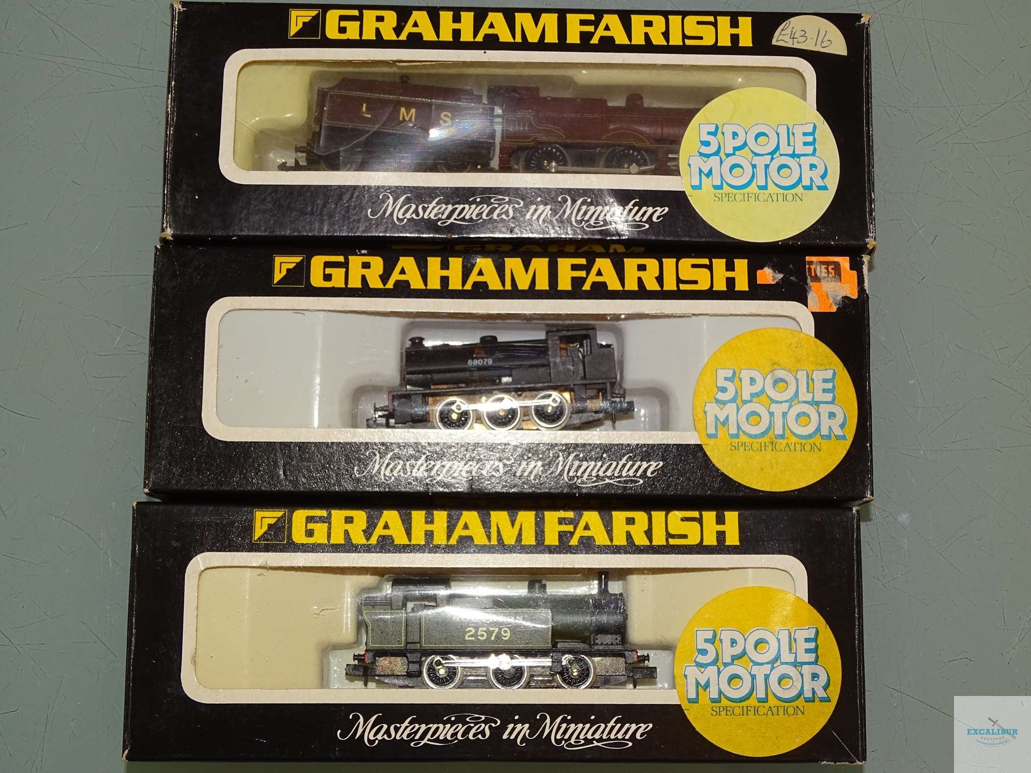 N GAUGE - GROUP OF BRITISH OUTLINE STEAM LOCOMOTIVES by GRAHAM FARISH - G/VG in G boxes (3)