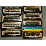 N GAUGE - GROUP OF BRITISH OUTLINE PASSENGER COACHES by GRAHAM FARISH - G in F/G boxes (9)