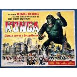 KONGA (1961) - UK Quad Film Poster - 30" x 40" (76 x 101.5 cm) - - Reynold Brown artwork Folded (