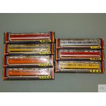 N GAUGE - GROUP OF JAPANESE OUTLINE DIECAST PASSENGER CARRIAGES by unknown manufacturer - G/VG in