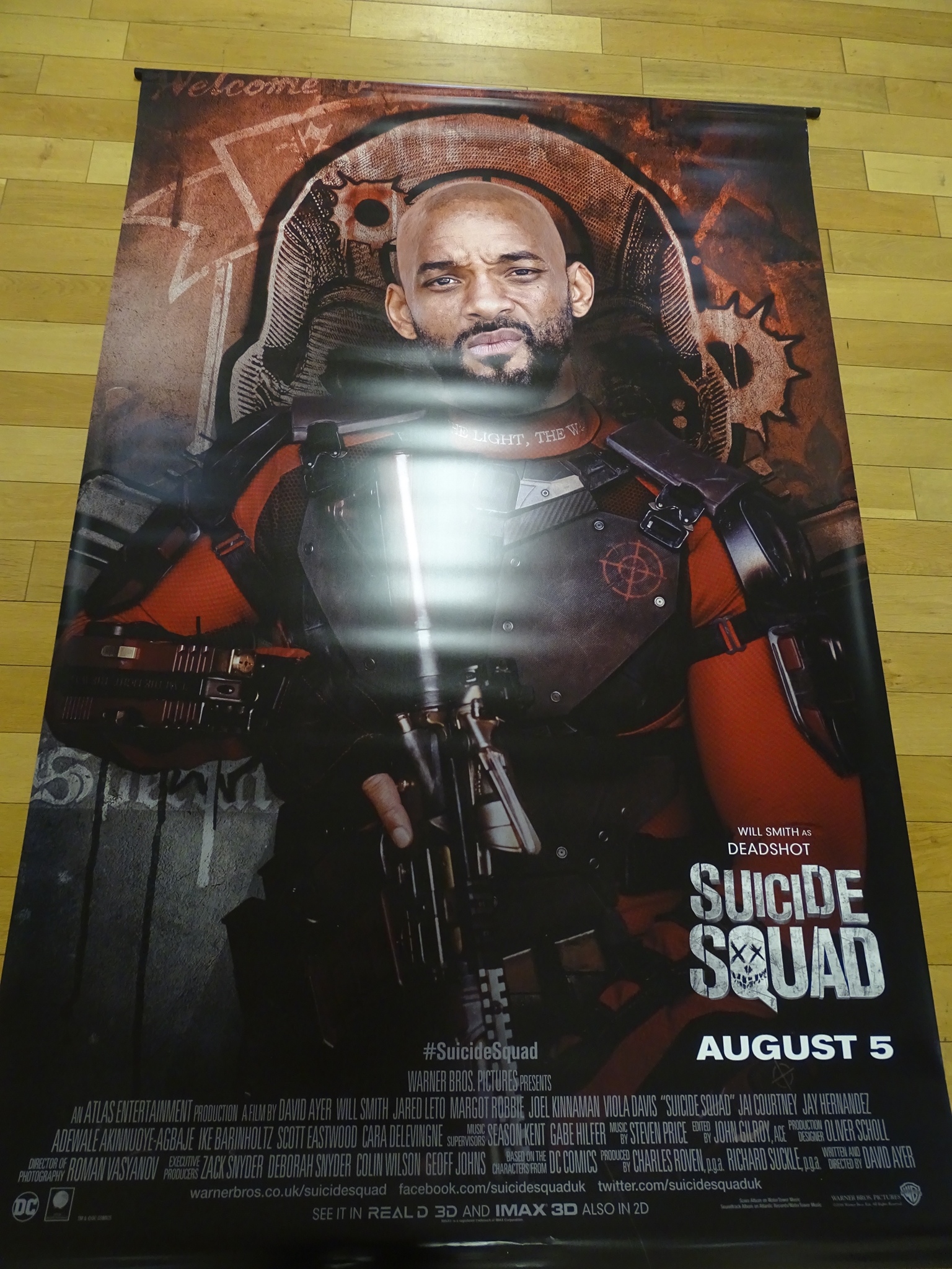 Lot x 3 Vinyl Banners: SUICIDE Squad Film Poster (2016) - Character Artwork (Deadshot/Joker/Harley