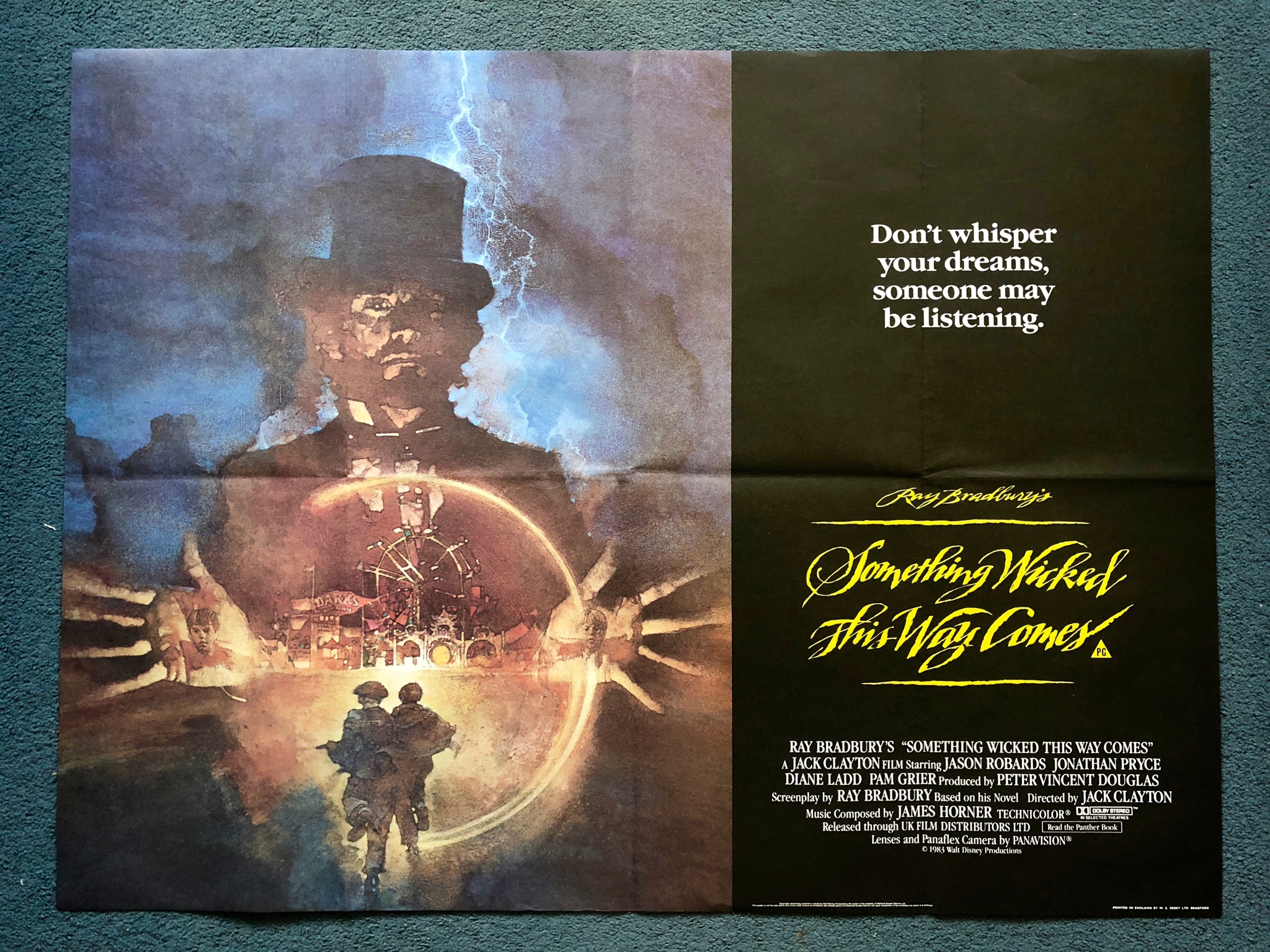 SOMETHING WICKED THIS WAY COMES (1983) - UK Quad Film Poster - DAVID GROVES artwork - 30" x 40" (