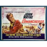 THE COMANCHEROS (1961) - UK Quad Film Poster - 'THE DUKE' JOHN WAYNE - Tom Chantrell artwork - 30" x