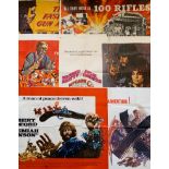 WESTERN LOT of UK QUADS x 6 - THE FASTEST GUN ALIVE (1956) / 100 RIFLES (1969) / McCABE & MRS MILLER