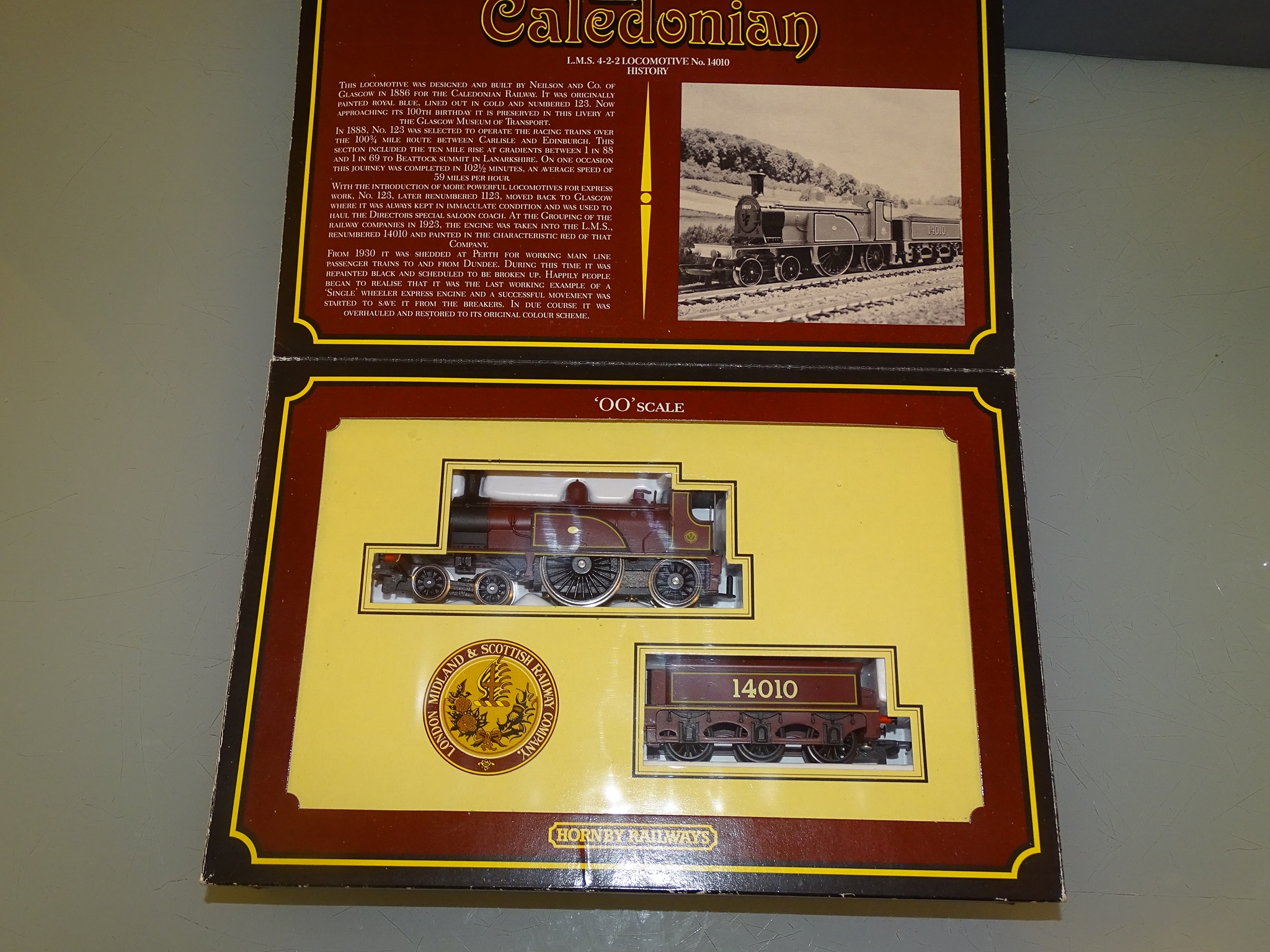 A HORNBY R763 LMS 'Ex-Caledonian' 4-2-2 steam locomotive - VG in G box