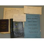 A group of British Railways memorabilia to include: working timetables, rulebooks etc 1950s -