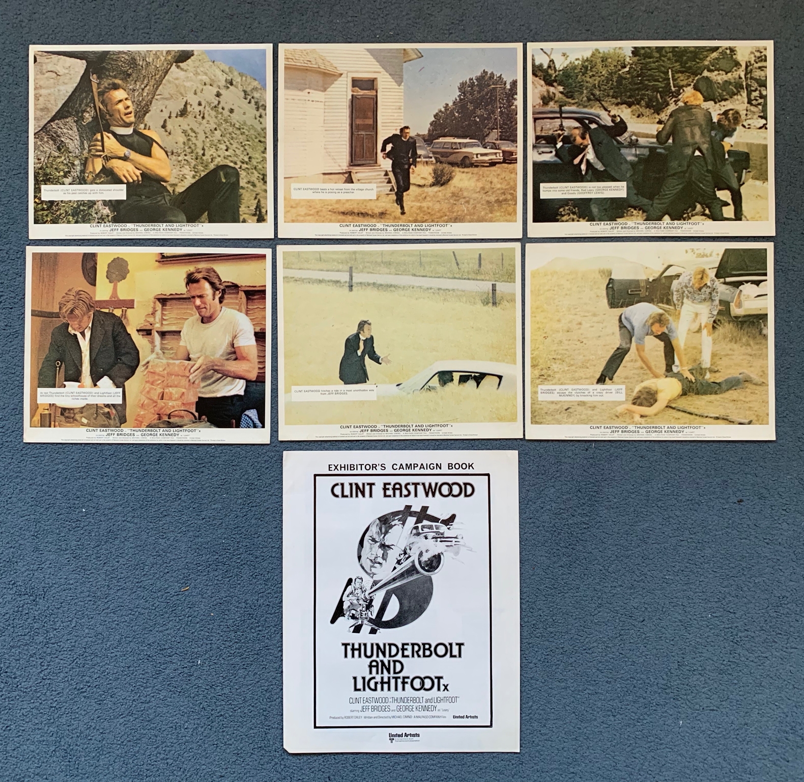 THUNDERBOLT & LIGHTFOOT (1974) Lot x 2 - CLINT EASTWOOD - To include 6 x British/UK Front of House