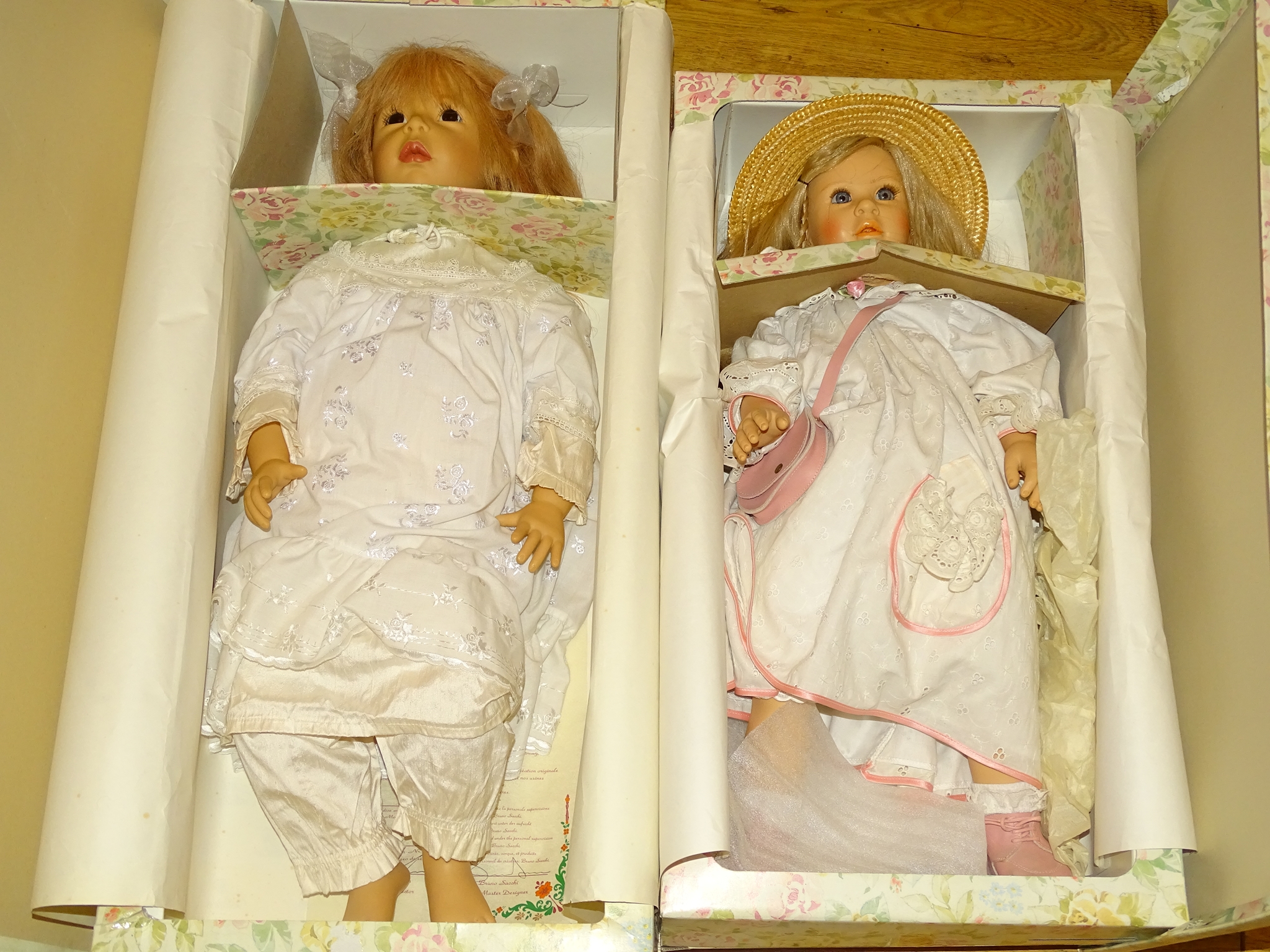 A pair of FIBA Artist Dolls - 24" AND 28" as lotted - boxed