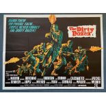 THE DIRTY DOZEN (1965) - British UK Quad - FIRST RELEASE -Classic war film with Frank McCarthy