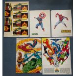 MARVEL COMICS MEMORABILIA Lot x 5 - "F.O.O.M.' (1973) poster with STERANKO artwork / British