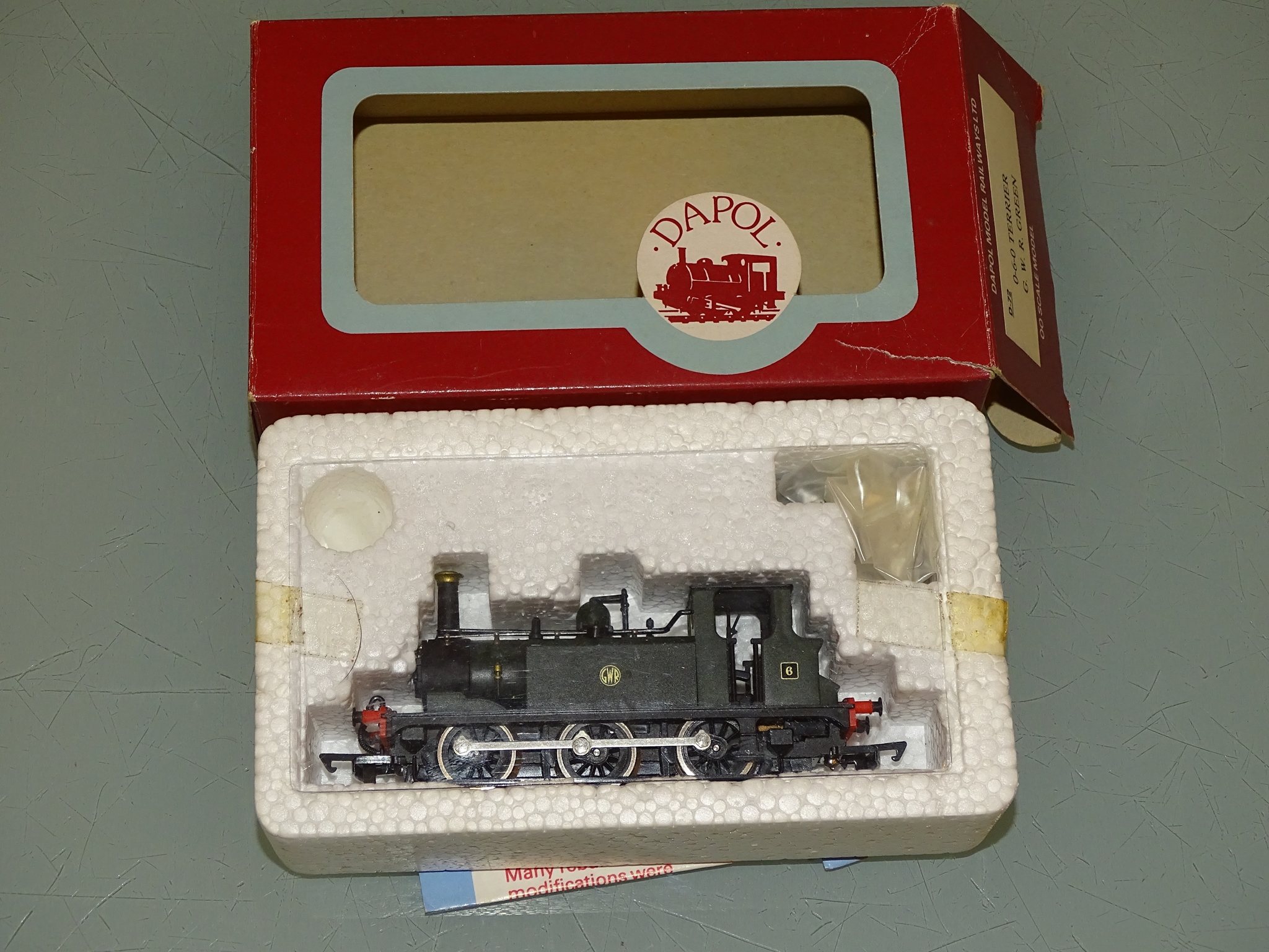 A DAPOL terrier steam tank locomotive in GWR green livery - VG/E in G box