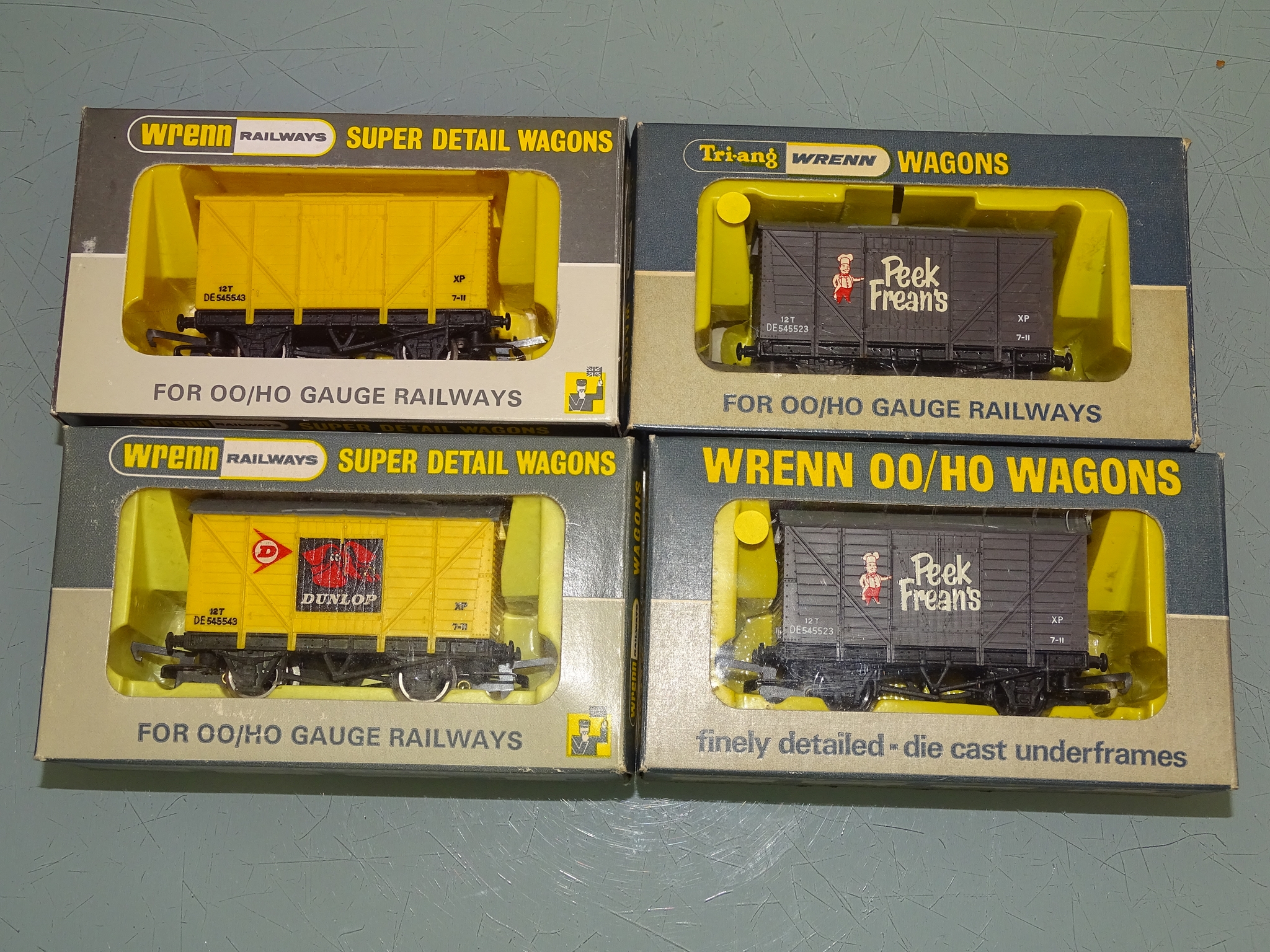 A group of rarer issue ventilated vans by WRENN Railways to include: W5004X, W5004 'Dunlop' and 2